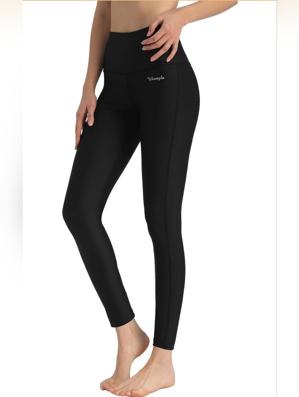 Black Swim Leggings UPF 50+ Snorkeling Diving Sun Protection S/M
